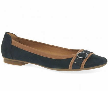 Gabor Michelle Casual Stud Buckle Women's Ballet Flats Brown | GB65YWPQD