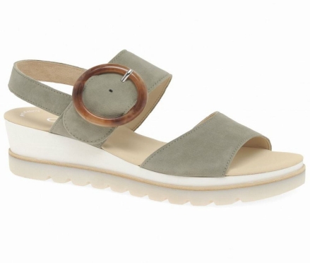 Gabor Yeo Heel Sandals Women's Wedge Sandals Olive | GB45JVTUR