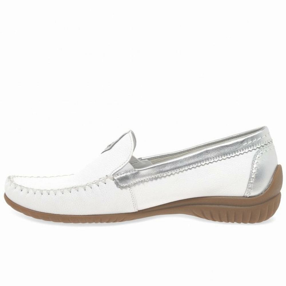 Gabor California Sporty Women's Loafers White / Silver | GB72HIRCB