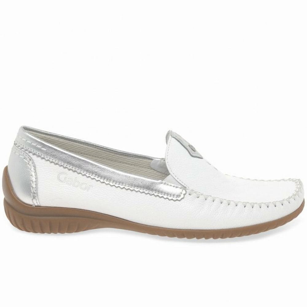 Gabor California Sporty Women's Loafers White / Silver | GB72HIRCB