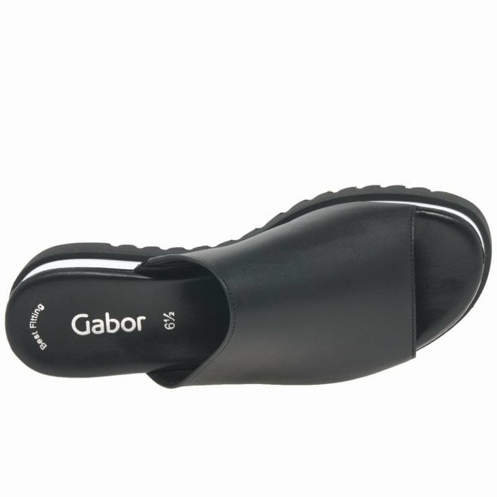 Gabor Emily-Rose Platform Women's Wedge Sandals Black | GB78LEGNM