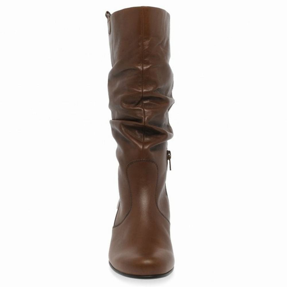 Gabor Rachel Leather Wide Fitting Women's Winter Boots Brown | GB01TQOWR