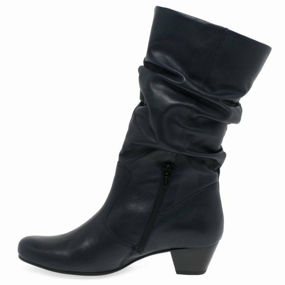 Gabor Rachel Leather Wide Fitting Women's Winter Boots Black | GB87JLDQW