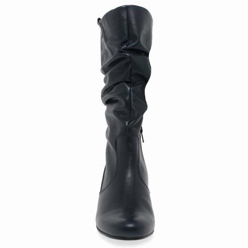 Gabor Rachel Leather Wide Fitting Women's Winter Boots Black | GB87JLDQW