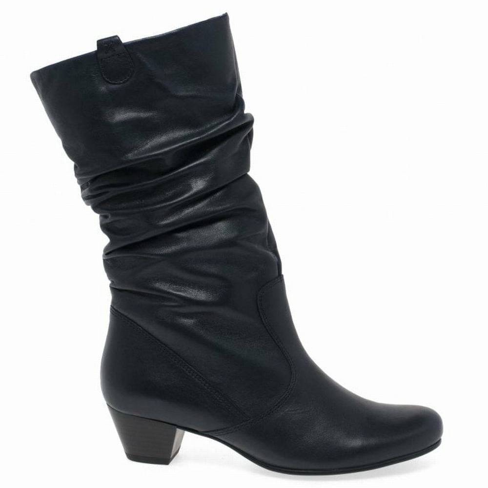 Gabor Rachel Leather Wide Fitting Women's Winter Boots Black | GB87JLDQW